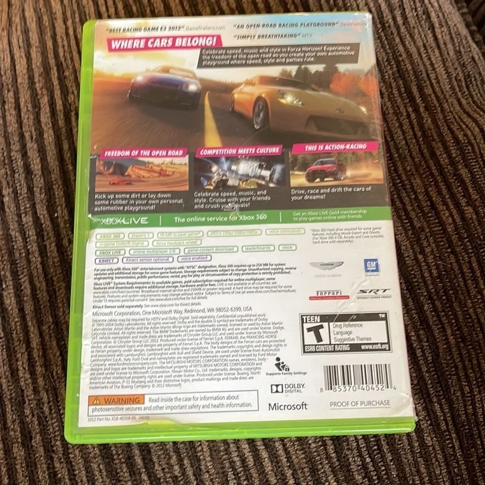 Xbox360 forza horizon cd game